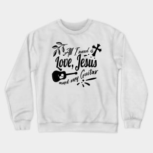 Jesus and Guitar Crewneck Sweatshirt